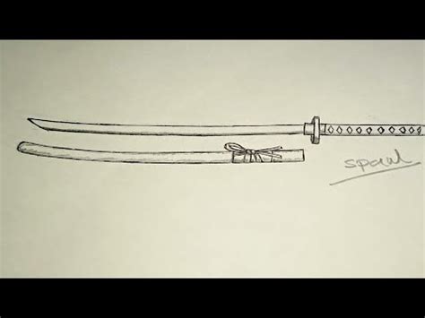 Drawing katana sword ll ballpoint sketch - YouTube