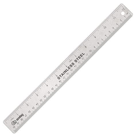 Enday Metal Ruler 12 Inch Stainless Steel Straight Edge Ruler, Pack of ...