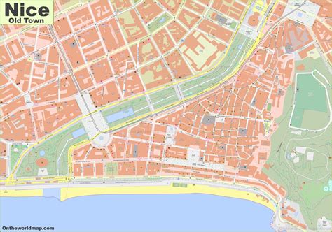 Detailed map of Nice Old Town - Ontheworldmap.com