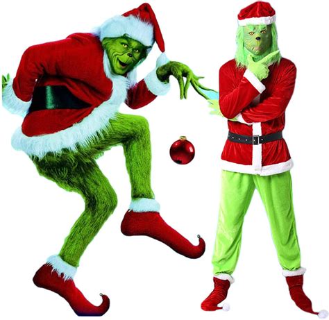 2020 Christmas Grinch Deluxe Costume for Men Adult Funny Halloween ...