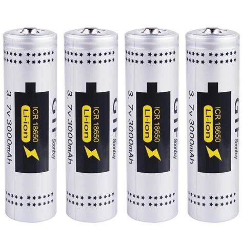 GTF 3.7V 18650 Battery Real power capacity 3000mAh Li ion Rechargeable ...