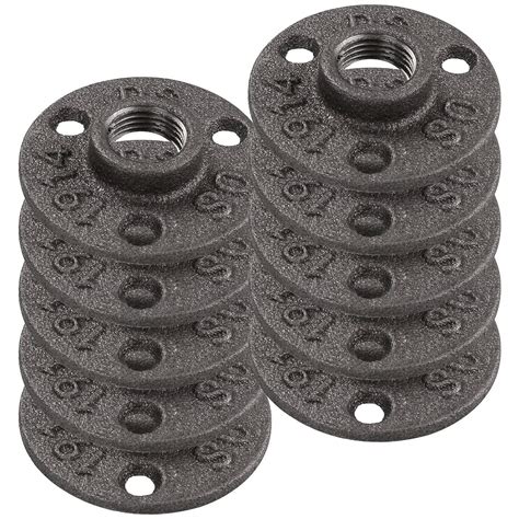 Buy 20 Pack 1/2" Cast Iron Floor Flange, Black Pipe Decor Flange Pipe ...