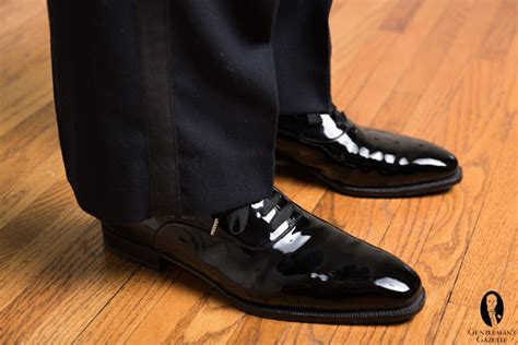 Black Tie Tuxedo Shoes - Patent Leather Oxfords And Pumps