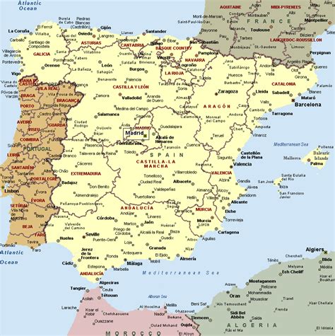 Mapa Político de España - Tamaño completo