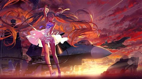 Download Anime Dance Ballerina With Sunset Wallpaper | Wallpapers.com