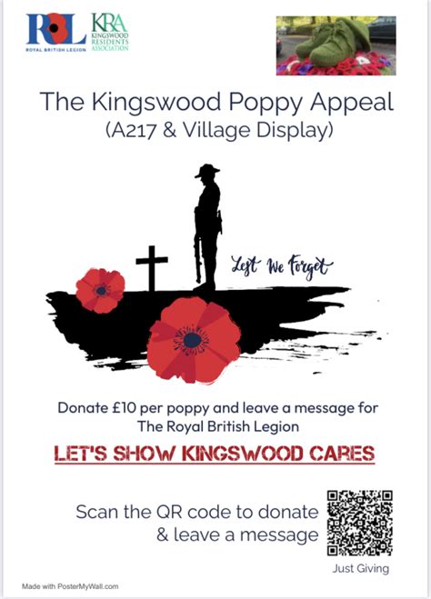 The Kingswood Poppy Appeal 2023 via Just Giving – Kingswood Village, Surrey