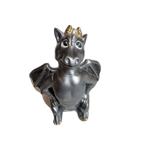 Other | Dragon Figurine Figure 6 Silver Mini Statue Ceramic Medieval ...