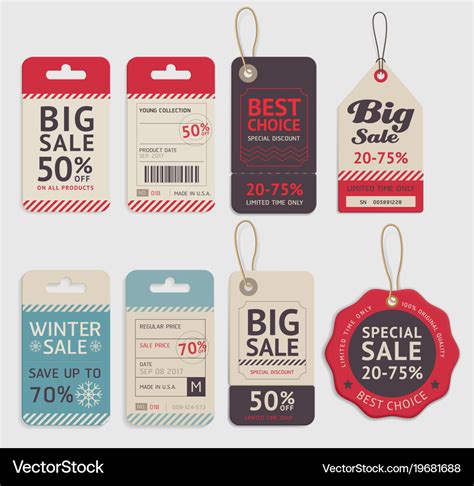 Price tags label design set Royalty Free Vector Image