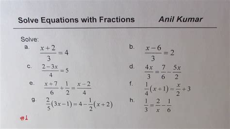 Solve Equations With Fractions Worksheet – Zip Worksheet