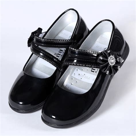 New Spring Cute Princess Girls Shoes Children Patent Leather Flat Shoes ...