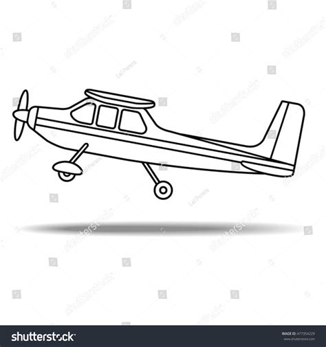 Outlined Propeller Plane Take Offvector Drawing: เวกเตอร์สต็อก (ปลอดค่า ...