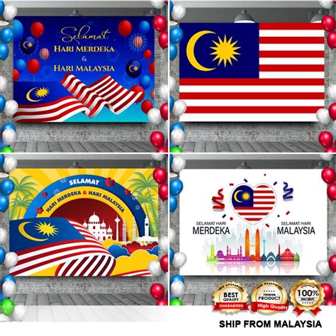 Banner Decoration / Backdrop - Merdeka / Malaysia Day | Shopee Malaysia