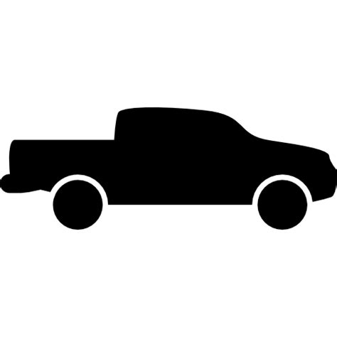 Pick up truck side view silhouette - Free transport icons