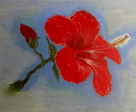 Red hibiscus Painting by Christopher Agojo - Fine Art America