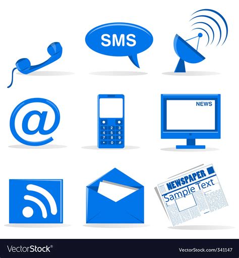 Telecommunications icons Royalty Free Vector Image