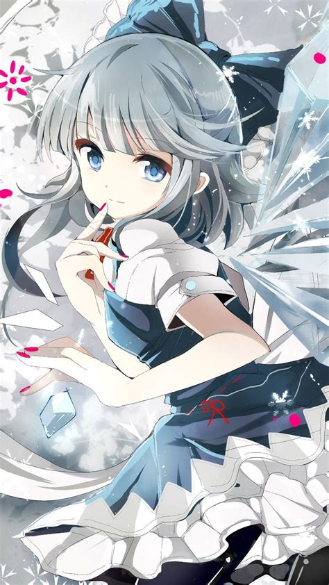 anime girls, Cirno, Touhou, Grey hair, Blue eyes HD Wallpapers ...