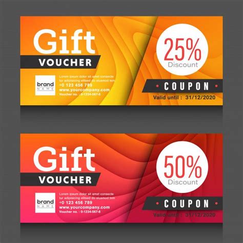 Premium Vector | Gift voucher coupon design template. | Coupon design ...