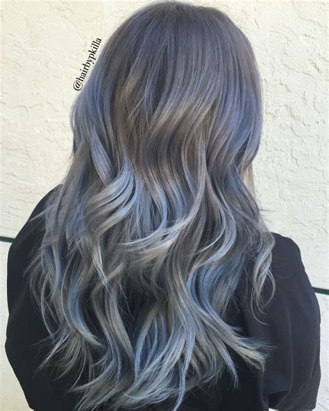 Blue & grey hair | Hair color remover, Hair color blue, Blue hair