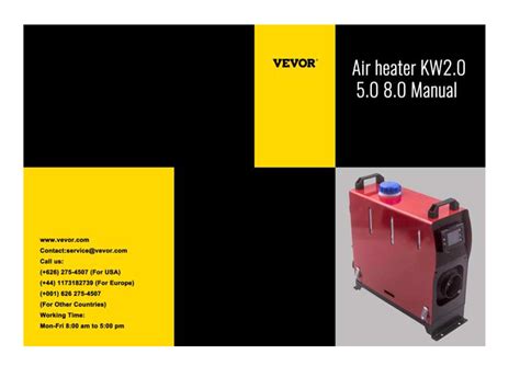 VEVOR Diesel Air Heaters - Installation and Use Guides