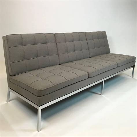 Florence Knoll Upholstered Three-Seat Armless Sofa at 1stDibs