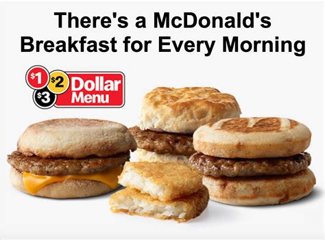 Save on Breakfast with the $1 $2 $3 Dollar Menu at McDonald's