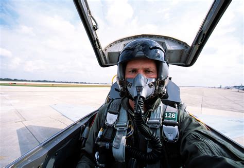 An USAF instructor pilot sits in the cockpit of an USAF T-38 Talon ...