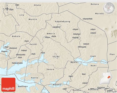 Shaded Relief 3D Map of Soroti