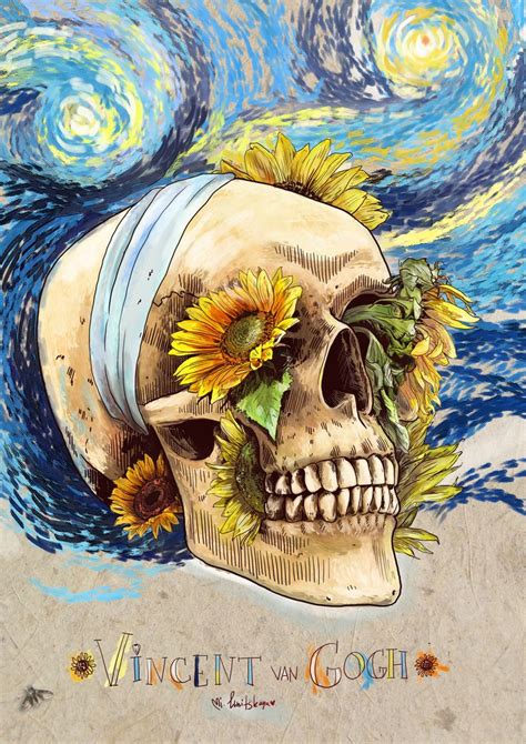 Van Gogh skull by Mimi Ilnitskaya | Skulls & Bones | Pinterest | By ...