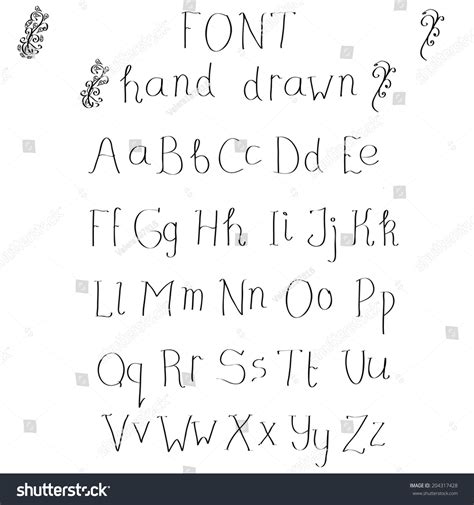 Cute Hand Drawn Alphabet Made Vector Stock Vector (Royalty Free ...