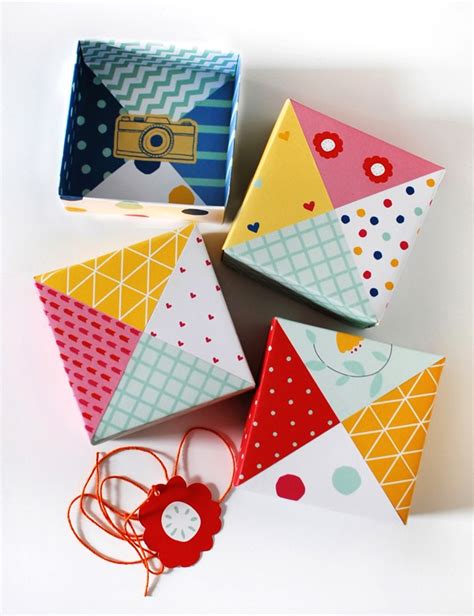 MAKE :: Patchwork paper origami gift boxes - We Are Scout