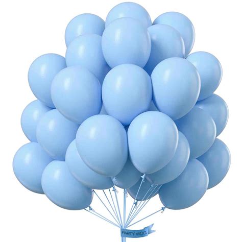 Buy PartyWoo Light Blue Balloons, 50 pcs 12 Inch Matte Blue Balloons ...