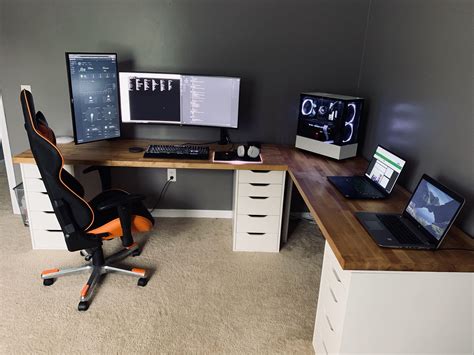 WFH 2020 Gaming Battlestation | Home office setup, Home office design ...