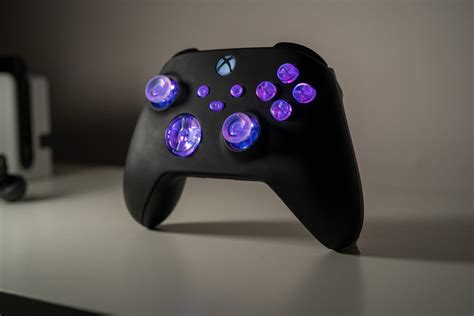 Custom Xbox Controller LED Mod Black With Clear Backlit Buttons for ...