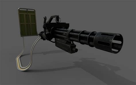 ArtStation - MINIGUN M134 with ammunition backpack