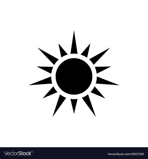 Black sun icon isolated on white background sun Vector Image