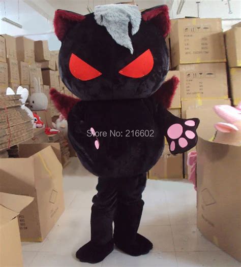 Devil Black Cat Mascot Costume Evil Spirit Design Cat Costume Halloween ...