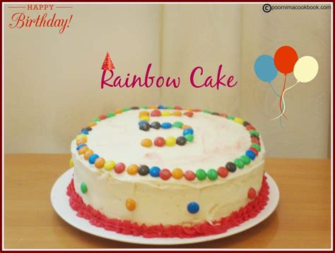 Rainbow Cake / 4 Layer Cake / Layered Rainbow Cake with Cream Cheese ...