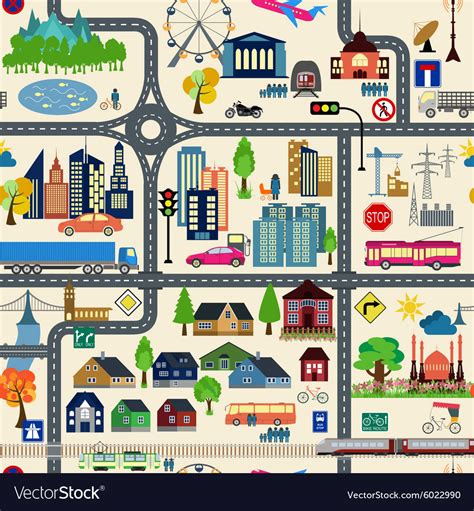 City map generator example elements Royalty Free Vector