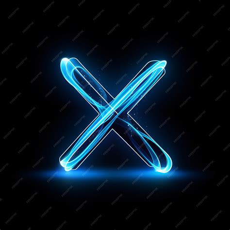 Premium AI Image | Electrified Neon Blue Letter X Logo on a Black ...