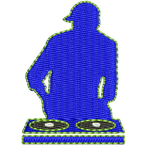 DJ Silhouette | Leisure Digitized Embroidery Design | e4Hats – e4Hats.com