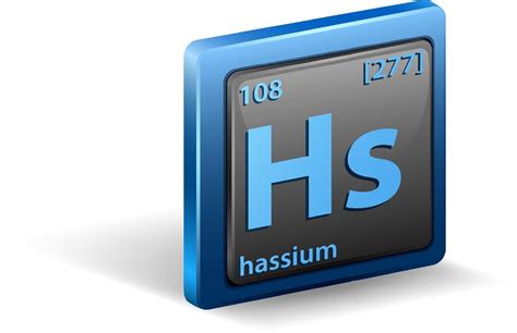 Hassium chemical element. Chemical symbol with atomic number and atomic ...