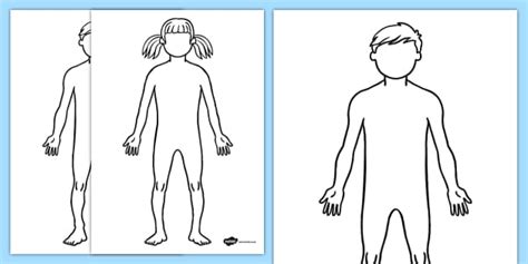 Blank Human Body Diagram/Template | Body Outline KS1