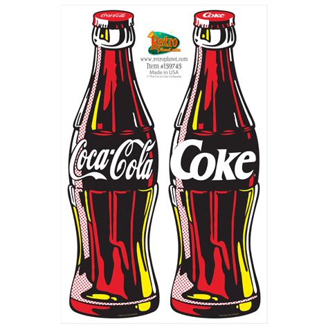 Coca-Cola Coke 2 Bottles Vinyl Sticker Sheet Pop Art 2 Laptop Car ...