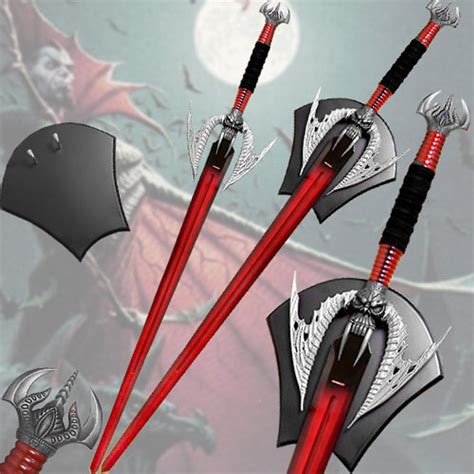 Vampire Sword Ultra - Double Edge Blood Red w Plaque - Edge Import