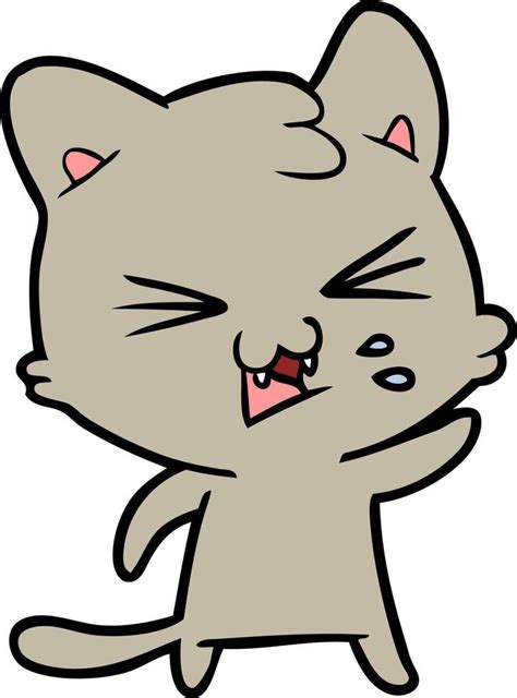 cartoon cat hissing 12540826 Vector Art at Vecteezy