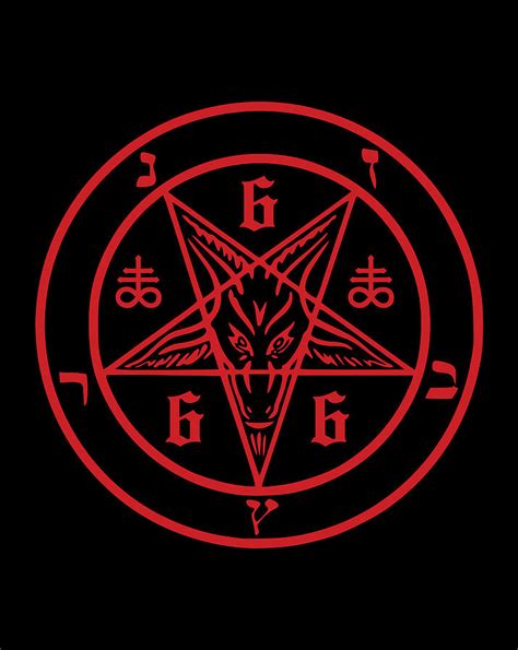 Satanic Pentagram 666 Sigil Of The Devil Baphomet Digital Art by Naomi ...