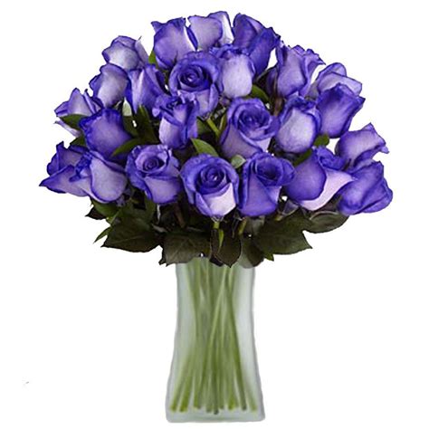 The Ultimate Bouquet Gorgeous Deep Purple Rose Bouquet in Clear Vase ...