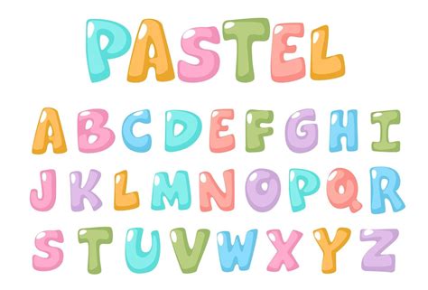 Fun, pastel color font for kids 1265662 Vector Art at Vecteezy