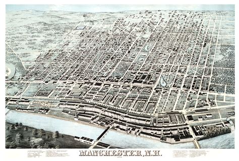 Vintage map of Manchester, NH from 1876 - KNOWOL