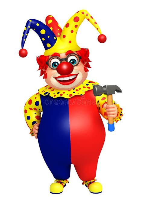 Clown With A Hammer, Illustration, Vector Stock Vector - Illustration ...